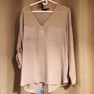Harve Bernard sz 2x taupe blouse